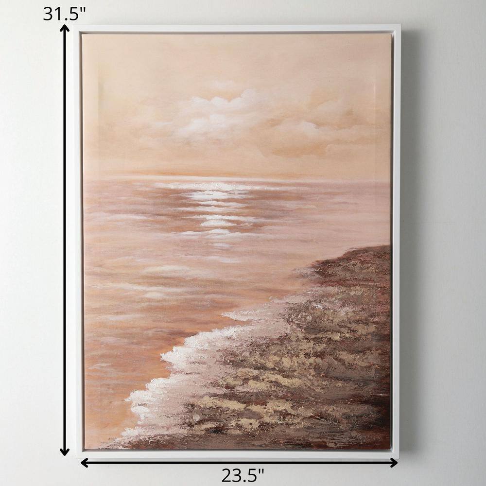 Serene Coastal Sunset Canvas Painting for Nursery