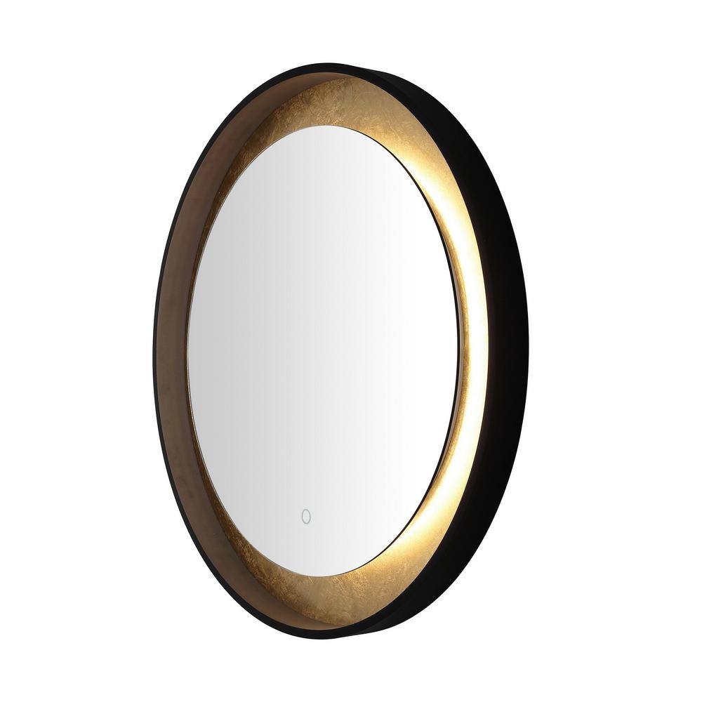 Erdem 30" Round Vanity Mirror with Silver and Gold LED Lighting