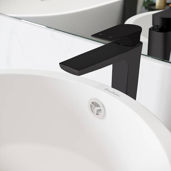 Swiss Madison Monaco Single-Handle High-Arc Single-Hole Bathroom Faucet in Matte Black