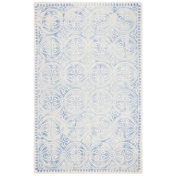 SAFAVIEH Dip Dye Blue/Ivory 5 ft. x 8 ft. Vintage Floral Area Rug