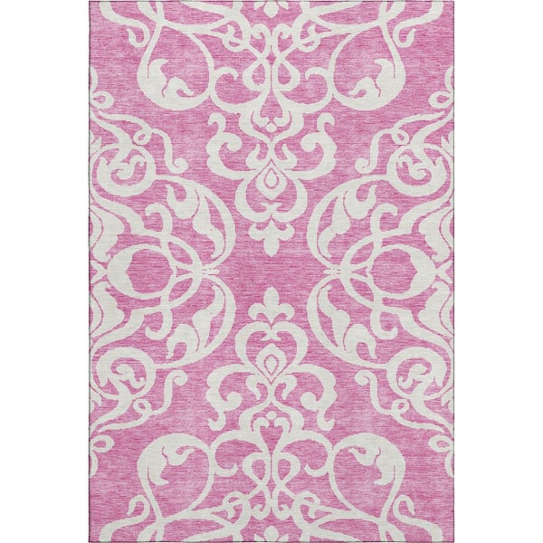 Addison Rugs Mayfield Premium Machine Washable Abstract AMF973 Blush 3 ft. x 5 ft. Area Rug
