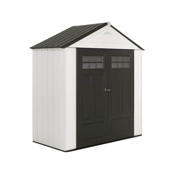 Roughneck 7'x3'5" Storage Shed, White/Charcoal