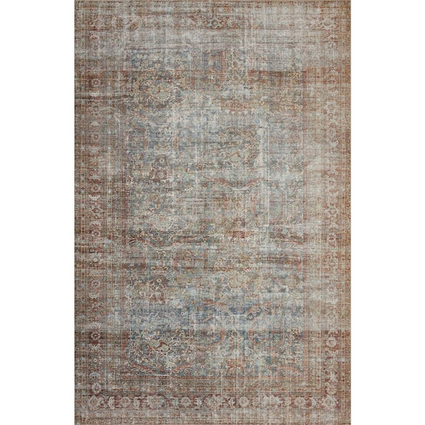 Chris Love Julia Jules Lagoon / Brick 2 ft. x 5 ft. Traditional Accent Rug