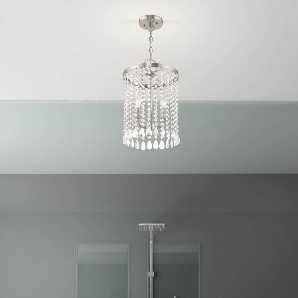 Elizabeth Brushed Nickel Mini Pendant with Clear Crystals