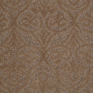 Perfectly Posh - Pony Tail - Brown 43 oz. Nylon Pattern Installed Carpet