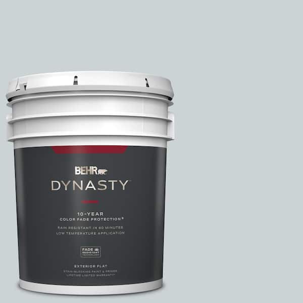 BEHR DYNASTY 5 gal. N4901 Absolute Zero Flat Exterior StainBlocking Paint & Primer 465005