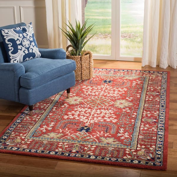 Antiquity 8 ft. x 8 ft. Square Red/Multi Traditional Medallion Area Rug