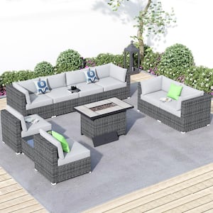 Light grey discount rattan garden furniture