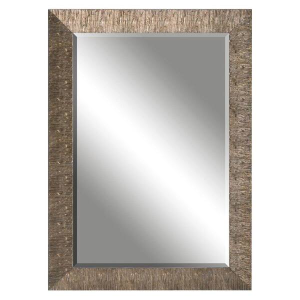 Global Direct 43 in. x 31 in. Golden Champagne Wood Rectangular Framed Mirror