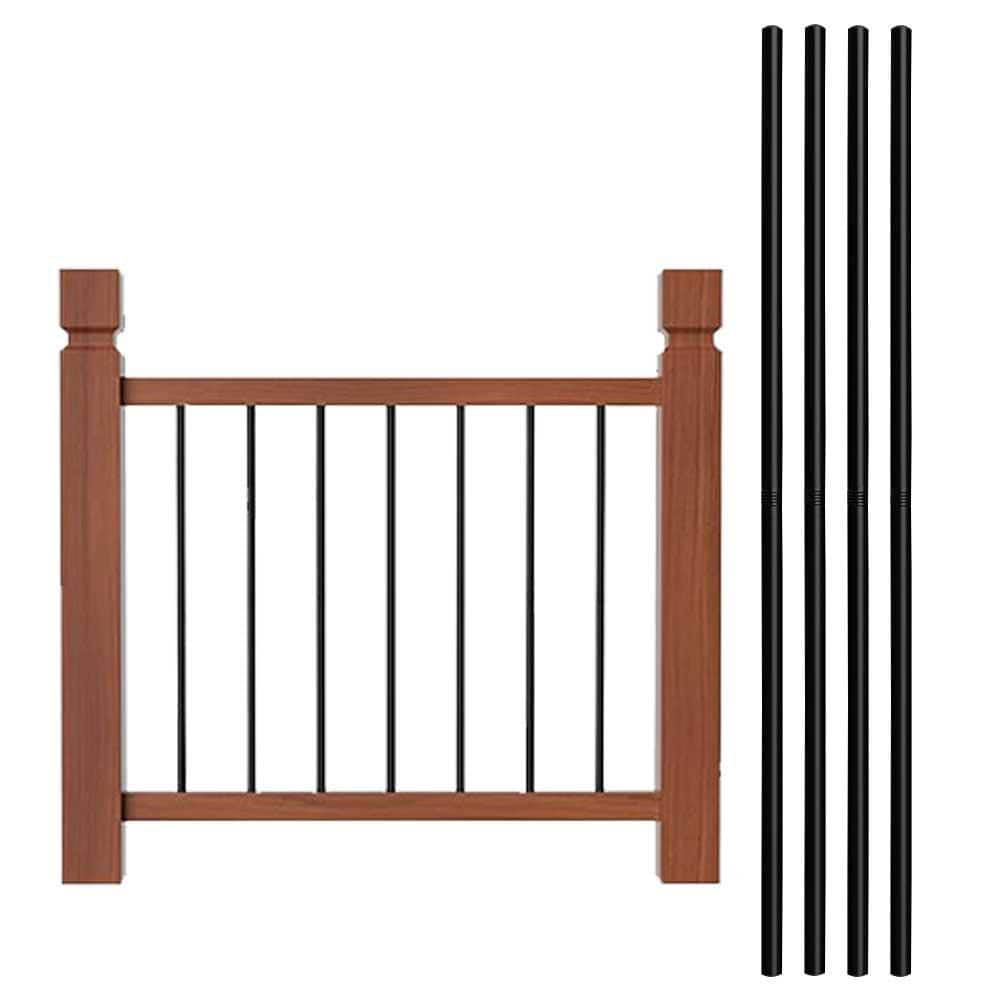 10 Pack 0.74 in. x 32 in. Metal Deck Balusters Round Spindles Black Hollow Stair Railing Kit for Outdoor Porch and Patio price history on PriceWatchPro