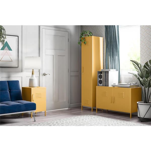 Novogratz Cache Yellow 2-Door Metal Locker Storage Cabinet