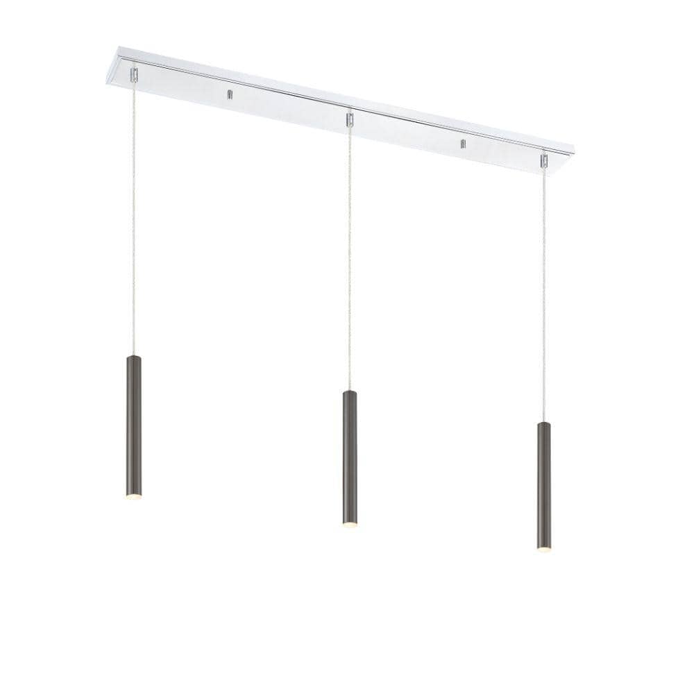 Forest 5-Watt 3-Light Integrated LED Chrome Shaded Chandelier with Pearl Bl
