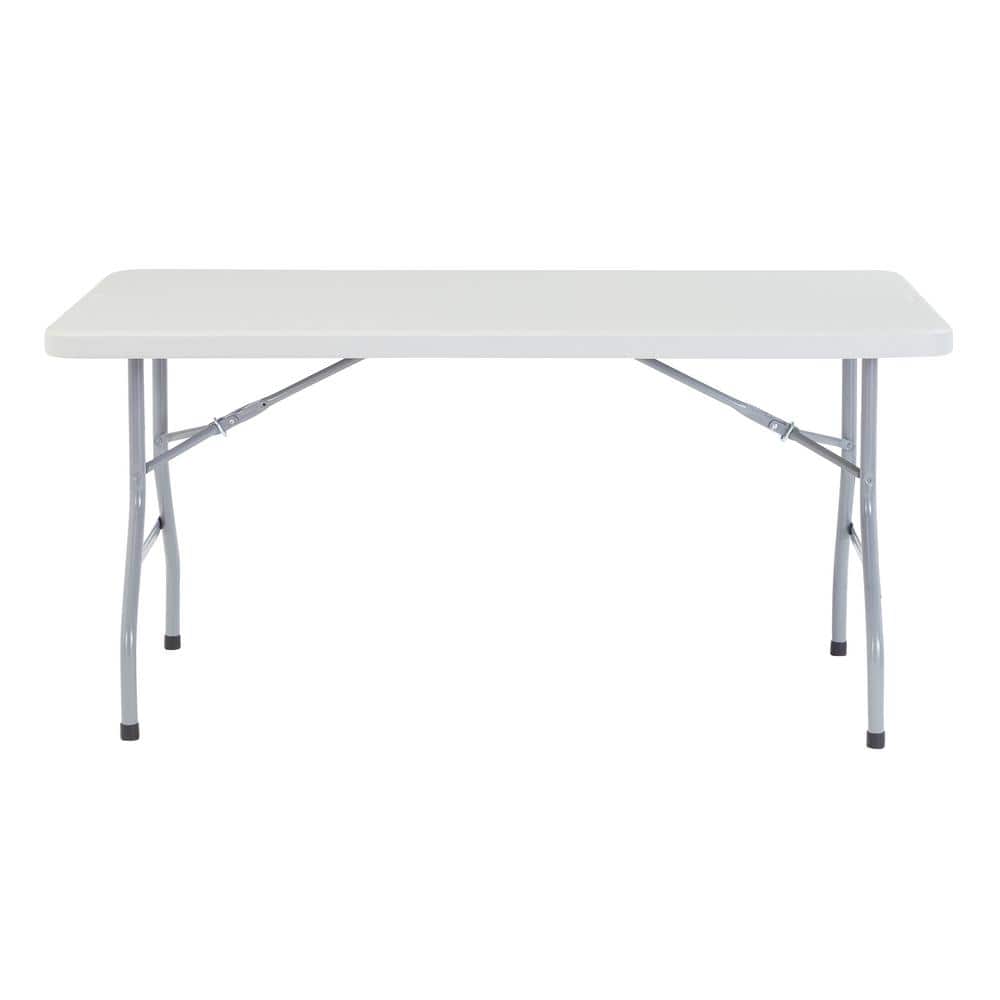 Speckled Gray 30" x 60" Rectangular Folding Table with Steel Frame