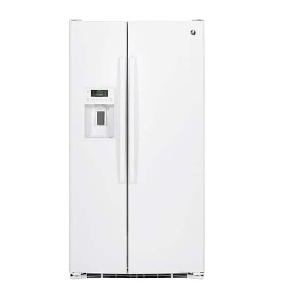 GE 25.4 cu. ft. Side by Side Refrigerator in White with Icemaker