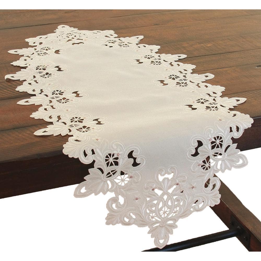 lace dresser runners 16"x108" Vintage Chantilly Lace Embroidered Table Runner