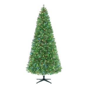 Green, Black W/Warm White, 7Ft/210CM 4Ft-12ft SHATCHI Pre-Lit Alaskan Pine Artificial Christmas Tree with LEDs Metal Stand Tips Xmas Holiday Home Decorations 