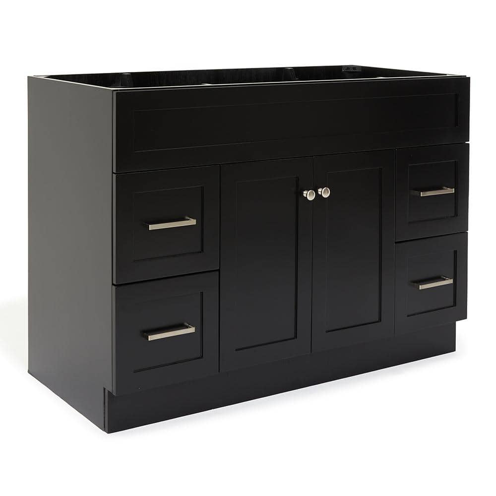 Hamlet 48" Black Solid Wood Freestanding Vanity Cabinet