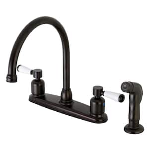 Paris 2-Handle Standard Kitchen Faucet with Side Sprayer in Oil Rubbed Bronze
