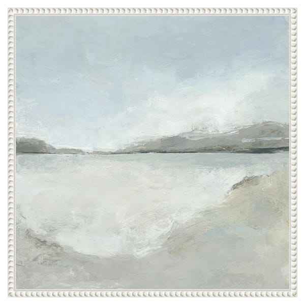 Amanti Art Subtle Coastal by Hannah Dawson 22 in. W x 22 in. H. Canvas Wall Art Print Framed in White