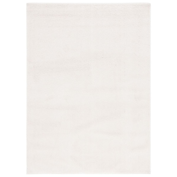 Non-Slip 5 ft. x 7 ft. Ivory Solid Color Area Rug