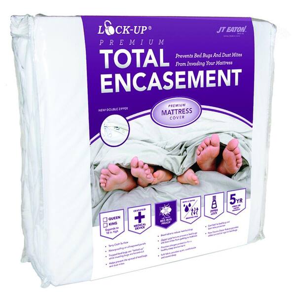 JT Eaton Lock-Up Total Encasement Bed Bug Protection for Queen Size Mattress
