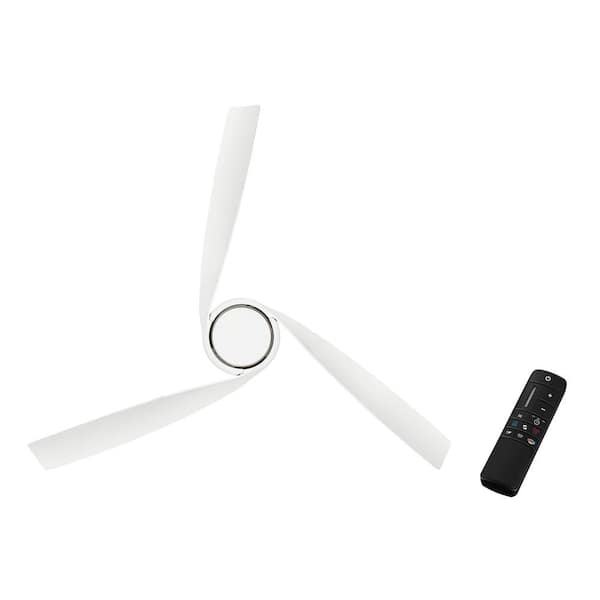 Tudor 56 in. Indoor Brushed Gold with White Blades Ceiling Fan with Adjustable White Integrated LED with Remote Included