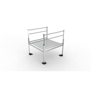PATHWAY 3G 5 ft. x 5 ft. Solid Aluminum Platform with 2-Line Handrails