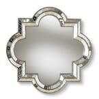 Baxton Studio Medium Round Antique Silver Art Deco Mirror (34 in