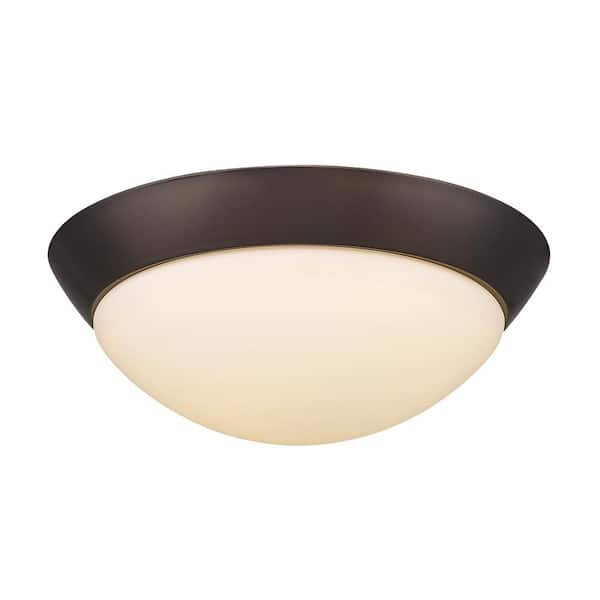 Acclaim Lighting 75-Watt Equivalence Oil-Rubbed Bronze Integrated LED Flush Mount with Frosted Glass