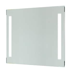 30 in. W x 28 in. H Frameless Rectangular LED Light Bathroom Vanity Mirror in Clear