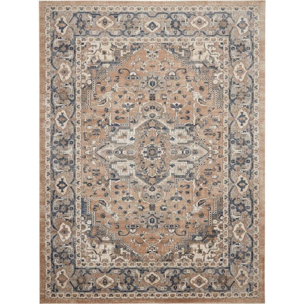 Concerto Beige/Grey 7 ft. x 10 ft. Center medallion Traditional Area Rug