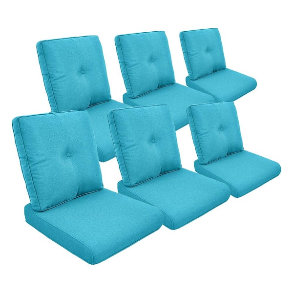 Opohoro ArcoBay 22 in. x 25 in. x 4 in. 12-Piece Deep Seating Outdoor Lounge Chair Replacement Cushion Set in Light Blue