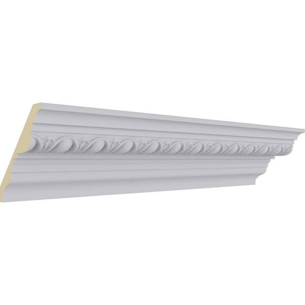 Ekena Millwork 4 in. x 3-3/4 in. x 94-1/2 in. Polyurethane Egg and Dart Crown Moulding
