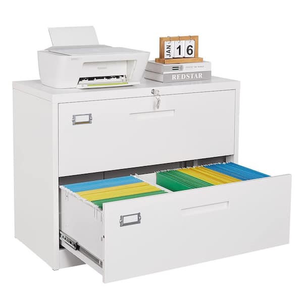 Zeus Ruta White File Cabinet 2 Drawer With Lock Locking Metal Lateral Filing For Home Office Zeusoffice111w The