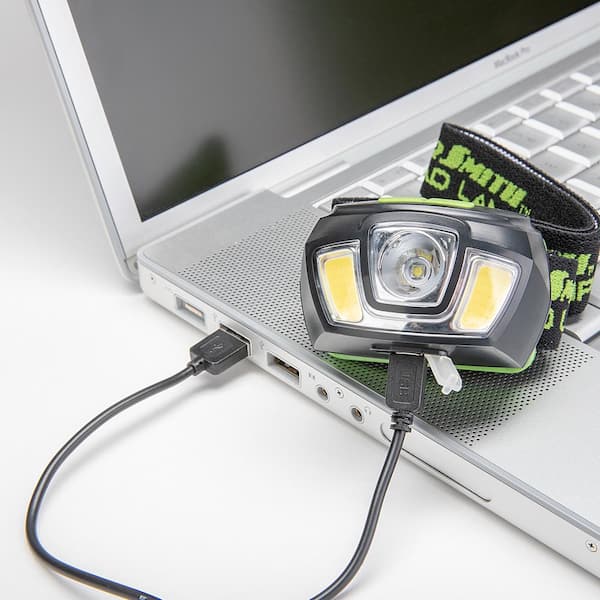 Rack-A-Tiers Head Light USB Rechargeable Cob LED, Black 54075 - The Home  Depot