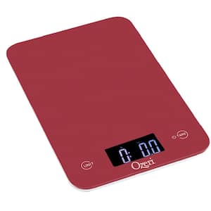 Touch Professional Digital Kitchen Scale (12 lbs. Edition), Tempered Glass in Red