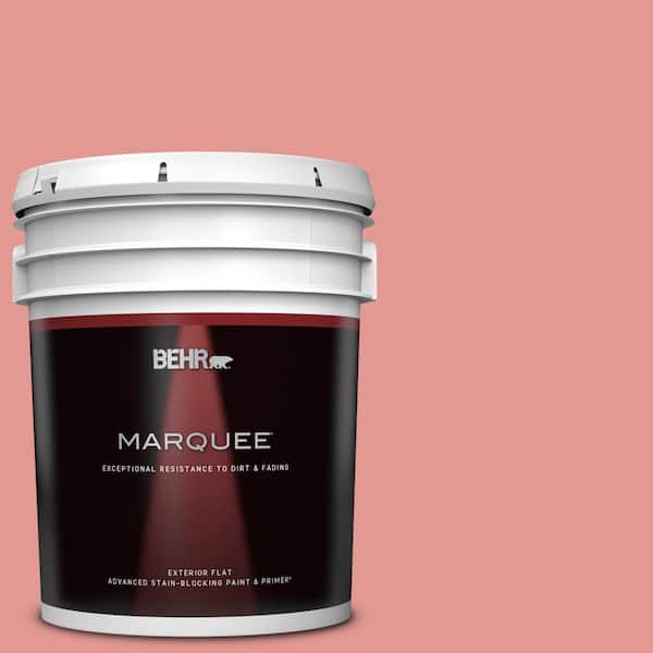 BEHR MARQUEE 5 gal. #160D-4 Strawberry Rose Flat Exterior Paint & Primer