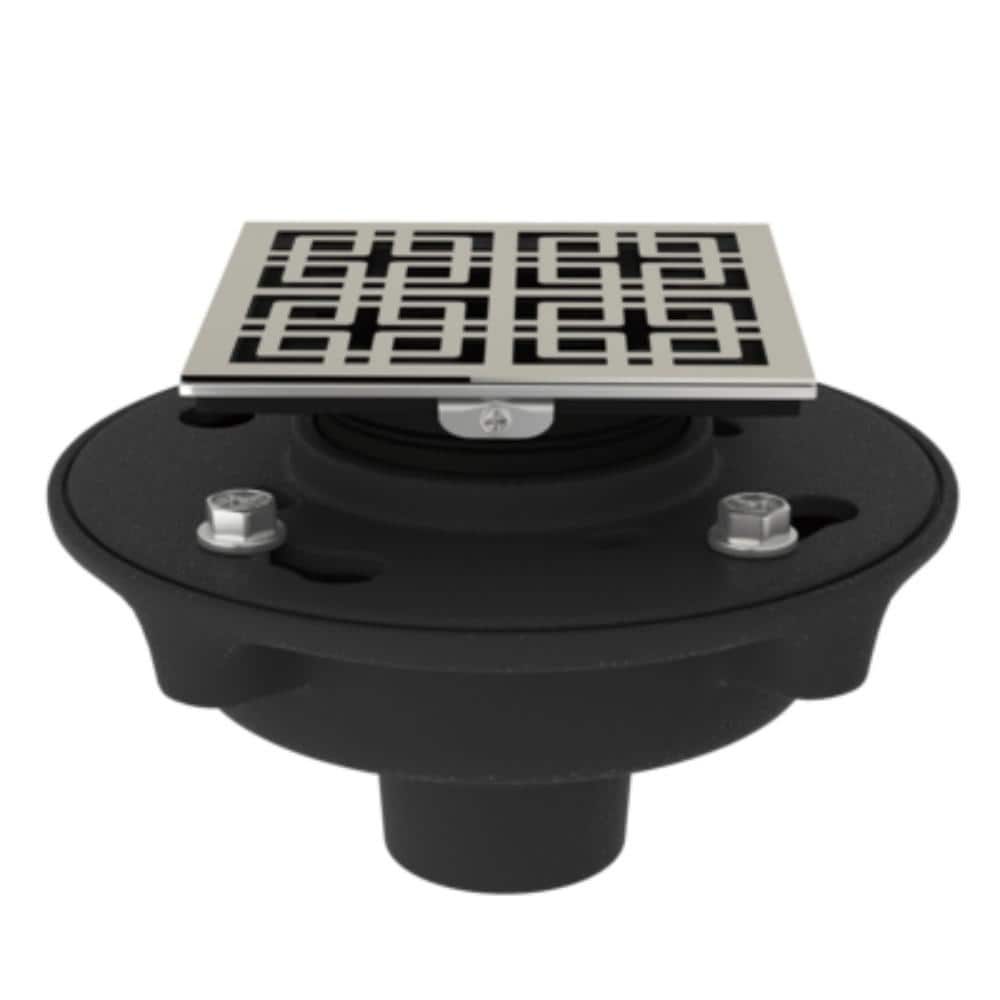 Decorative 8.375 in. x 8.375 in. x 6 in. Shower Drain in Polished Nickel price history on PriceWatchPro