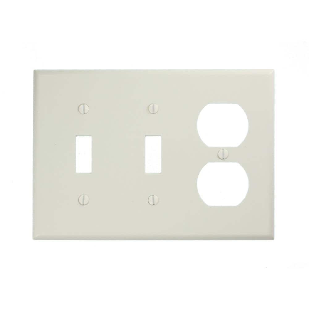 Ivory 3-Gang 2-Toggle 1-Duplex Thermoset Wall Plate