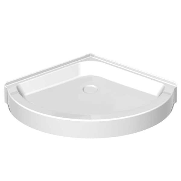 MAAX 36 in. x 36 in. Single Threshold Round Shower Base in White