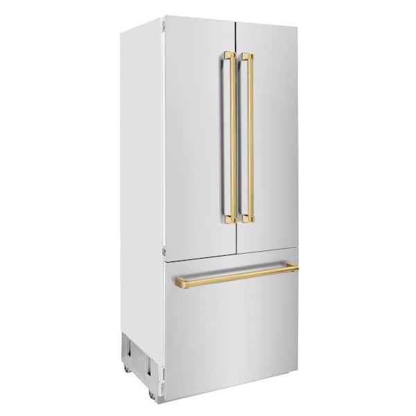 ZLINE Autograph Edition - Refrigerador independiente de 36 pulgadas con  dispensador de agua y hielo de acero inoxidable resistente a huellas