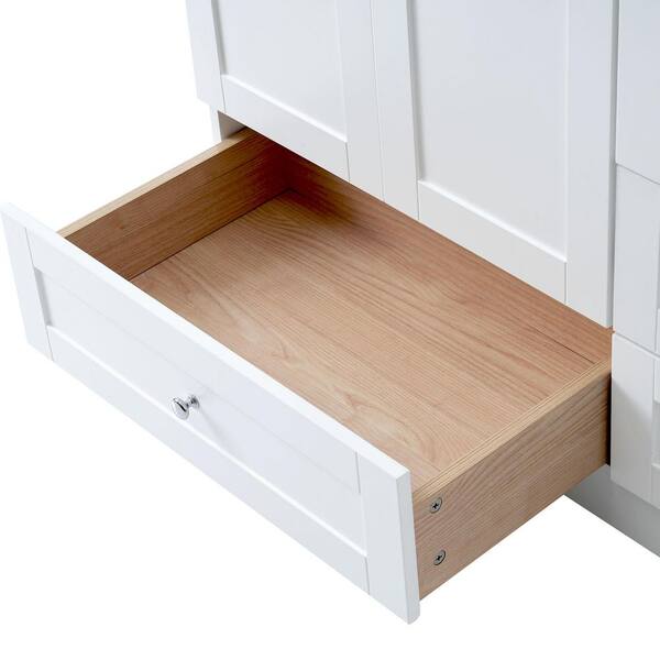 Tenleaf 36 in. Single Sink Freestanding White Bath Vanity with