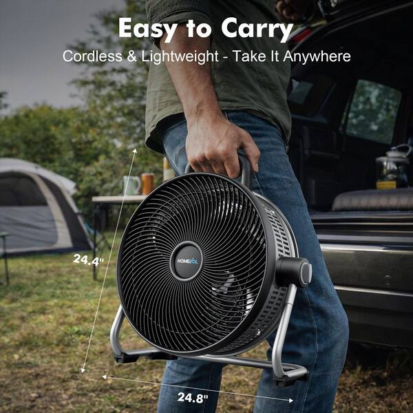 FUFU&GAGA 24 in. 6-Fan Speeds Floor Fan in Gray with 4000 CFM