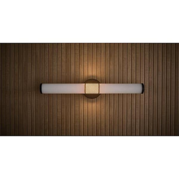 Hampton Bay PENROSE 24 in. SMART Matte Black Perforated LED Vanity