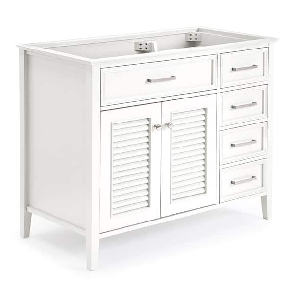 ARIEL Kensington 42 in. W x 21.5 in. D x 34.5 in. H Freestanding Bath Vanity Cabinet Only in White