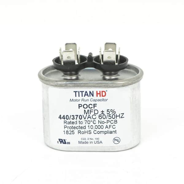 PACKARD TITAN HD 5 MFD 440/370V Dual Voltage Oval Run Capacitor