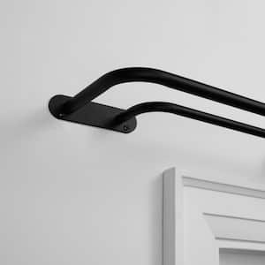 Fetter 52 in. - 72 in. Adjustable 3/4 in. Double Curtain Rod Kit in Matte Black with Finial