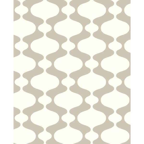 A-Street Prints Ashbury Taupe Retro Paper Strippable Roll (Covers 56.4 sq. ft.)