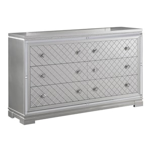 62.5 in. Silver 6-Drawer Dresser