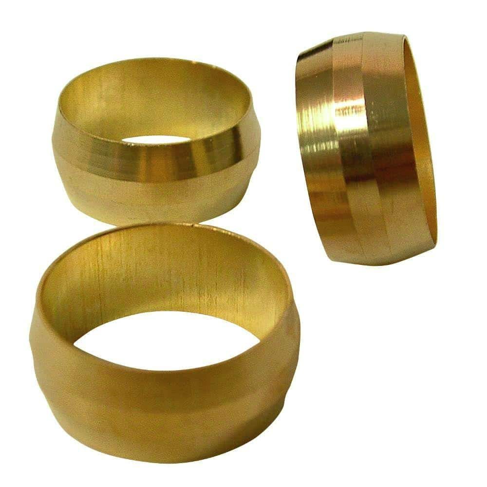 Brass Compression Tube Fitting, 1/8 OD Sleeve Ferrule 50pcs